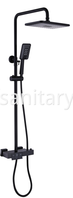 Square Black Piano Keys Thermostatic Shower For Bath